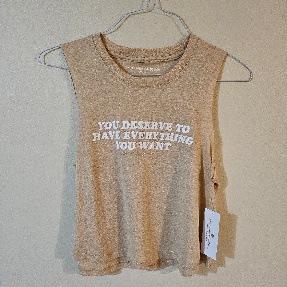 Spiritual Gangster Sleeveless Crop Top - Size Medium